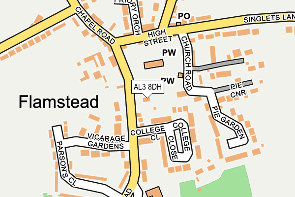 AL3 8DH map - OS OpenMap – Local (Ordnance Survey) AL3 8DH map - OS OpenMap – Local (Ordnance Survey)