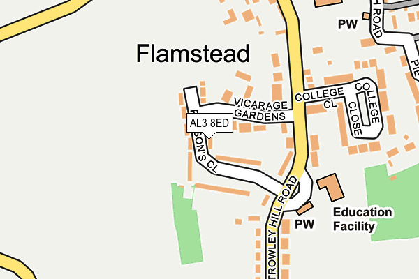 AL3 8ED map - OS OpenMap – Local (Ordnance Survey) AL3 8ED map - OS OpenMap – Local (Ordnance Survey)