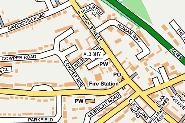 AL3 8HY map - OS OpenMap – Local (Ordnance Survey) AL3 8HY map - OS OpenMap – Local (Ordnance Survey)