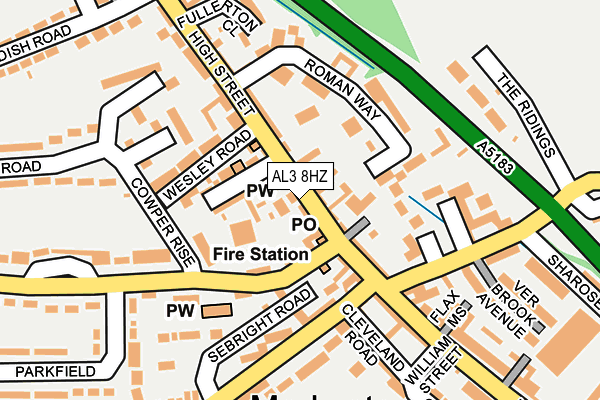 AL3 8HZ map - OS OpenMap – Local (Ordnance Survey)