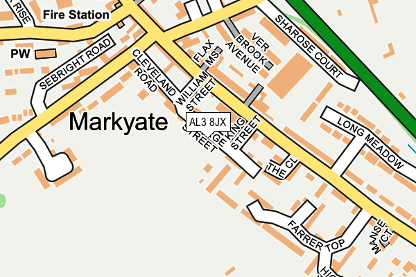 AL3 8JX map - OS OpenMap – Local (Ordnance Survey) AL3 8JX map - OS OpenMap – Local (Ordnance Survey)