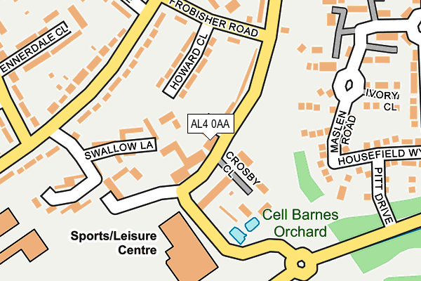 AL4 0AA map - OS OpenMap – Local (Ordnance Survey) AL4 0AA map - OS OpenMap – Local (Ordnance Survey)