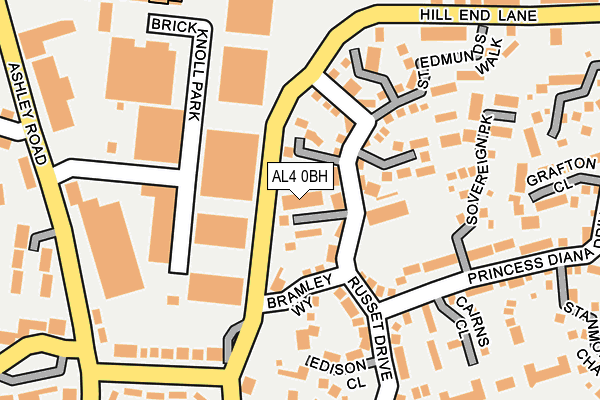 AL4 0BH map - OS OpenMap – Local (Ordnance Survey) AL4 0BH map - OS OpenMap – Local (Ordnance Survey)
