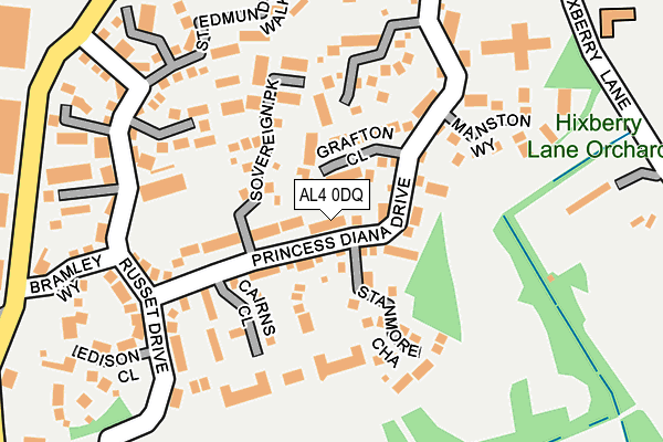 AL4 0DQ map - OS OpenMap – Local (Ordnance Survey) AL4 0DQ map - OS OpenMap – Local (Ordnance Survey)