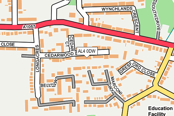 AL4 0DW map - OS OpenMap – Local (Ordnance Survey) AL4 0DW map - OS OpenMap – Local (Ordnance Survey)