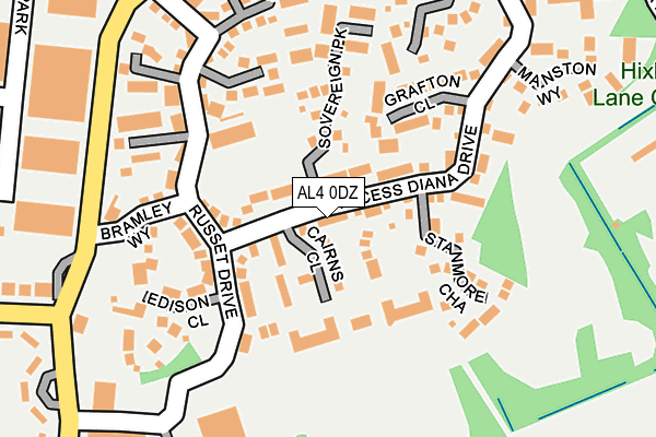 AL4 0DZ map - OS OpenMap – Local (Ordnance Survey) AL4 0DZ map - OS OpenMap – Local (Ordnance Survey)