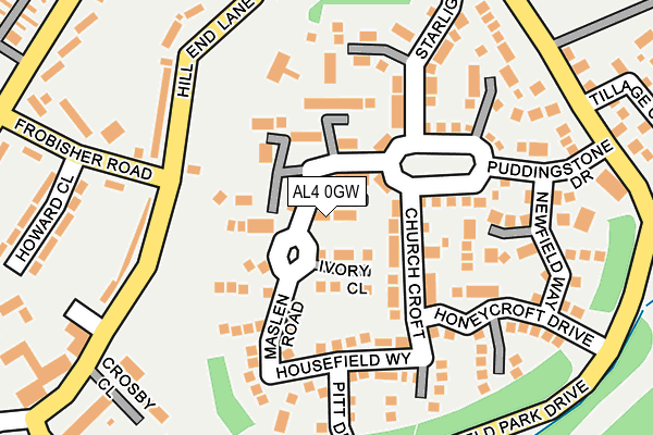 AL4 0GW map - OS OpenMap – Local (Ordnance Survey) AL4 0GW map - OS OpenMap – Local (Ordnance Survey)
