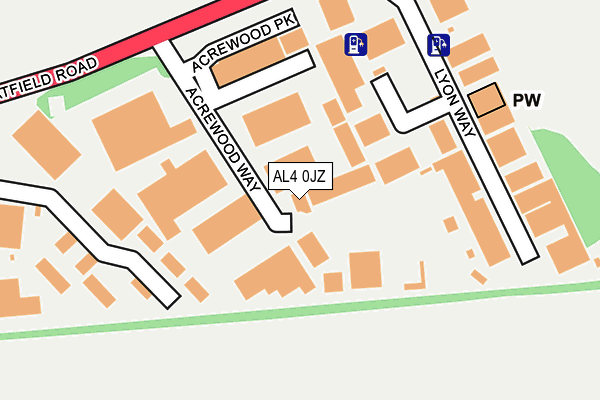 AL4 0JZ map - OS OpenMap – Local (Ordnance Survey) AL4 0JZ map - OS OpenMap – Local (Ordnance Survey)