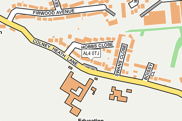 AL4 0TJ map - OS OpenMap – Local (Ordnance Survey) AL4 0TJ map - OS OpenMap – Local (Ordnance Survey)