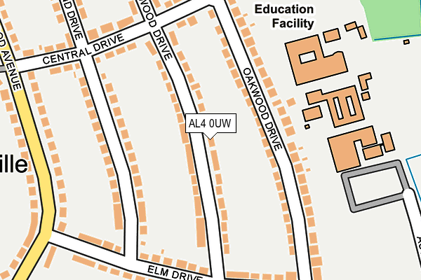 AL4 0UW map - OS OpenMap – Local (Ordnance Survey)