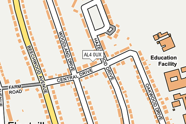 AL4 0UX map - OS OpenMap – Local (Ordnance Survey) AL4 0UX map - OS OpenMap – Local (Ordnance Survey)