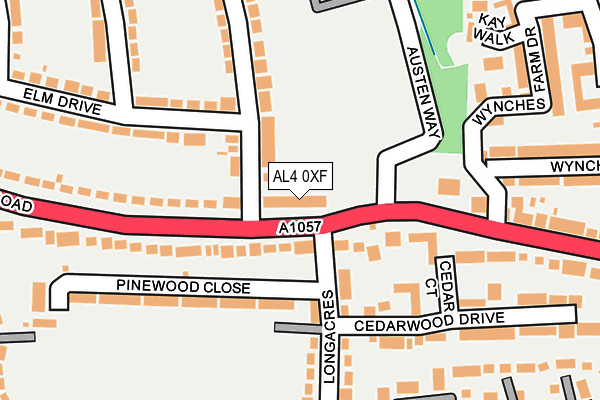 AL4 0XF map - OS OpenMap – Local (Ordnance Survey) AL4 0XF map - OS OpenMap – Local (Ordnance Survey)