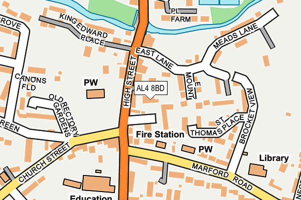 AL4 8BD map - OS OpenMap – Local (Ordnance Survey) AL4 8BD map - OS OpenMap – Local (Ordnance Survey)