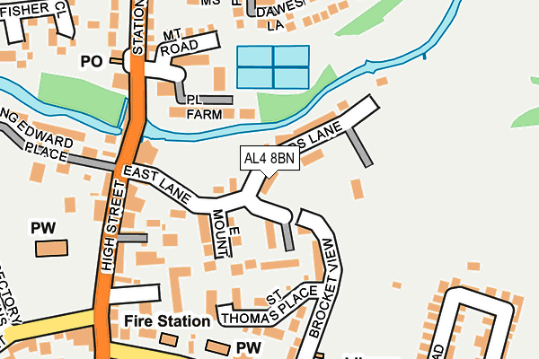 AL4 8BN map - OS OpenMap – Local (Ordnance Survey) AL4 8BN map - OS OpenMap – Local (Ordnance Survey)