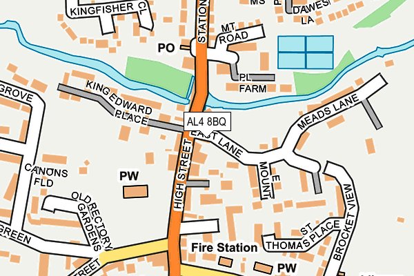AL4 8BQ map - OS OpenMap – Local (Ordnance Survey) AL4 8BQ map - OS OpenMap – Local (Ordnance Survey)