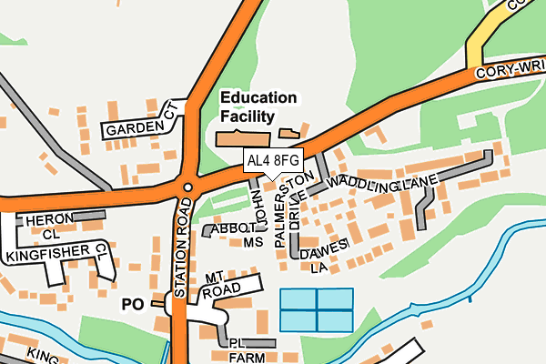 AL4 8FG map - OS OpenMap – Local (Ordnance Survey) AL4 8FG map - OS OpenMap – Local (Ordnance Survey)