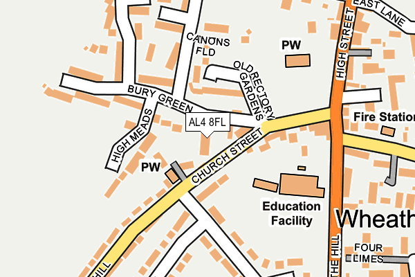 AL4 8FL map - OS OpenMap – Local (Ordnance Survey) AL4 8FL map - OS OpenMap – Local (Ordnance Survey)