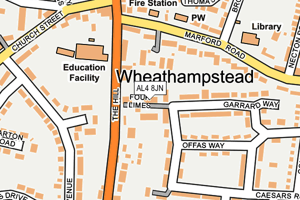 AL4 8JN map - OS OpenMap – Local (Ordnance Survey) AL4 8JN map - OS OpenMap – Local (Ordnance Survey)