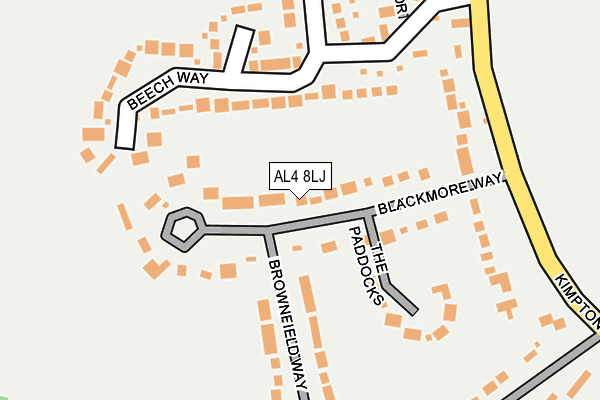 AL4 8LJ map - OS OpenMap – Local (Ordnance Survey) AL4 8LJ map - OS OpenMap – Local (Ordnance Survey)