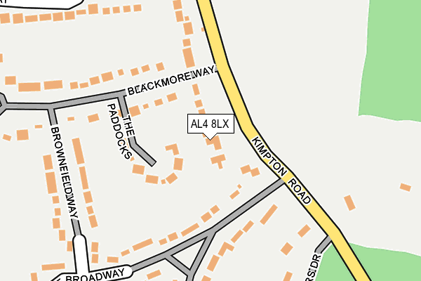 AL4 8LX map - OS OpenMap – Local (Ordnance Survey) AL4 8LX map - OS OpenMap – Local (Ordnance Survey)