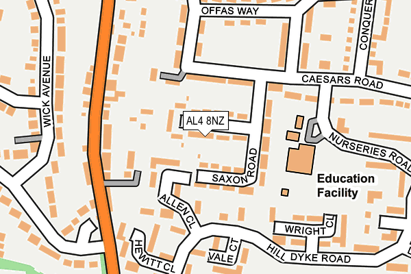 AL4 8NZ map - OS OpenMap – Local (Ordnance Survey) AL4 8NZ map - OS OpenMap – Local (Ordnance Survey)