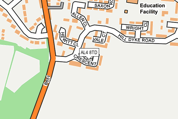 AL4 8TD map - OS OpenMap – Local (Ordnance Survey) AL4 8TD map - OS OpenMap – Local (Ordnance Survey)