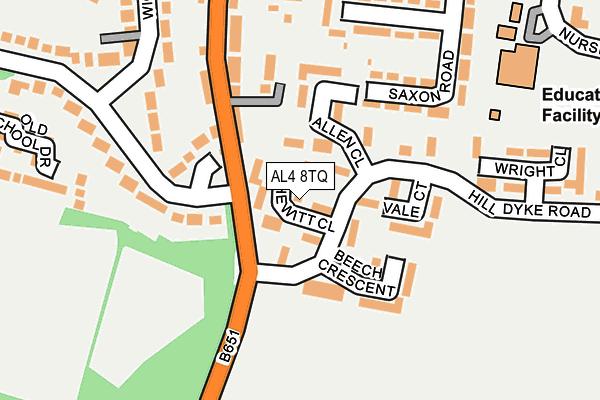 AL4 8TQ map - OS OpenMap – Local (Ordnance Survey) AL4 8TQ map - OS OpenMap – Local (Ordnance Survey)