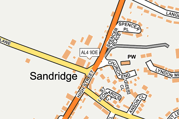 AL4 9DE map - OS OpenMap – Local (Ordnance Survey) AL4 9DE map - OS OpenMap – Local (Ordnance Survey)