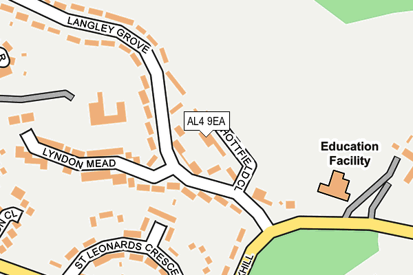 AL4 9EA map - OS OpenMap – Local (Ordnance Survey) AL4 9EA map - OS OpenMap – Local (Ordnance Survey)