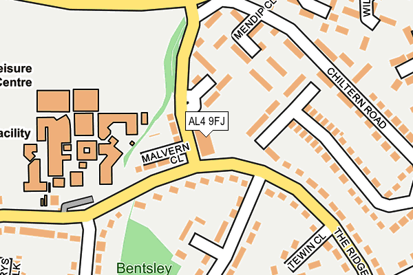 AL4 9FJ map - OS OpenMap – Local (Ordnance Survey) AL4 9FJ map - OS OpenMap – Local (Ordnance Survey)