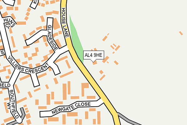 AL4 9HE map - OS OpenMap – Local (Ordnance Survey) AL4 9HE map - OS OpenMap – Local (Ordnance Survey)