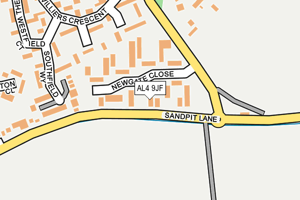 AL4 9JF map - OS OpenMap – Local (Ordnance Survey) AL4 9JF map - OS OpenMap – Local (Ordnance Survey)