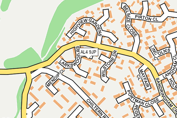 AL4 9JP map - OS OpenMap – Local (Ordnance Survey) AL4 9JP map - OS OpenMap – Local (Ordnance Survey)