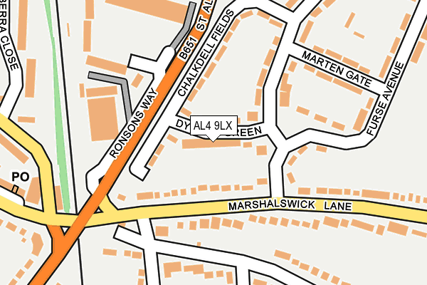 AL4 9LX map - OS OpenMap – Local (Ordnance Survey) AL4 9LX map - OS OpenMap – Local (Ordnance Survey)