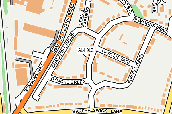 AL4 9LZ map - OS OpenMap – Local (Ordnance Survey) AL4 9LZ map - OS OpenMap – Local (Ordnance Survey)
