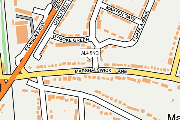 AL4 9NQ map - OS OpenMap – Local (Ordnance Survey) AL4 9NQ map - OS OpenMap – Local (Ordnance Survey)