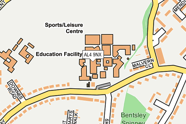 AL4 9NX map - OS OpenMap – Local (Ordnance Survey) AL4 9NX map - OS OpenMap – Local (Ordnance Survey)
