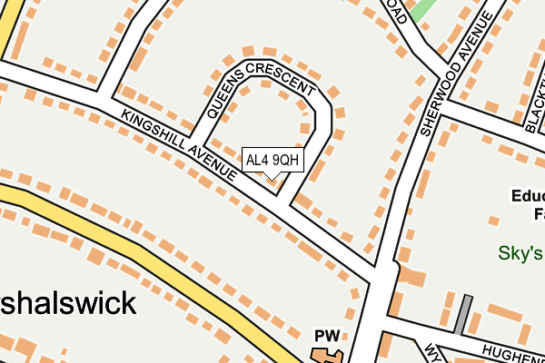 AL4 9QH map - OS OpenMap – Local (Ordnance Survey) AL4 9QH map - OS OpenMap – Local (Ordnance Survey)