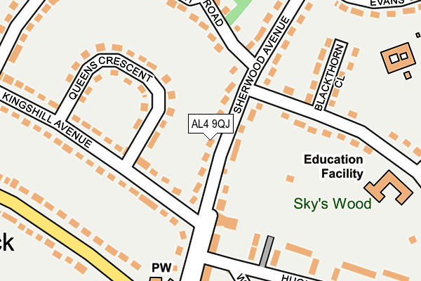 AL4 9QJ map - OS OpenMap – Local (Ordnance Survey) AL4 9QJ map - OS OpenMap – Local (Ordnance Survey)