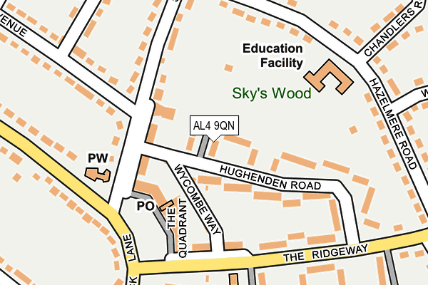 AL4 9QN map - OS OpenMap – Local (Ordnance Survey) AL4 9QN map - OS OpenMap – Local (Ordnance Survey)