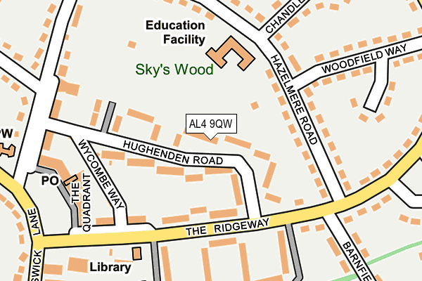 AL4 9QW map - OS OpenMap – Local (Ordnance Survey) AL4 9QW map - OS OpenMap – Local (Ordnance Survey)