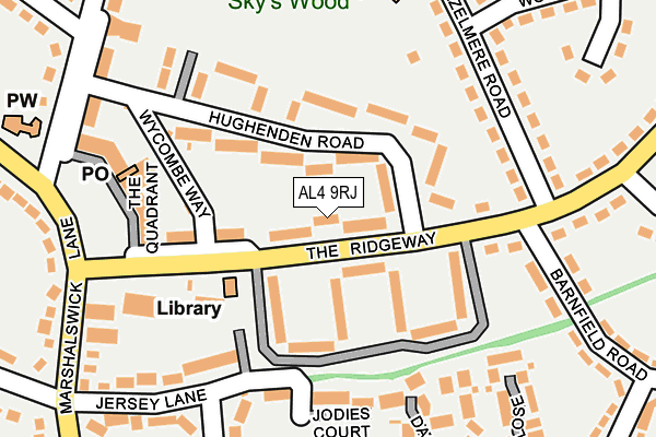 AL4 9RJ map - OS OpenMap – Local (Ordnance Survey) AL4 9RJ map - OS OpenMap – Local (Ordnance Survey)
