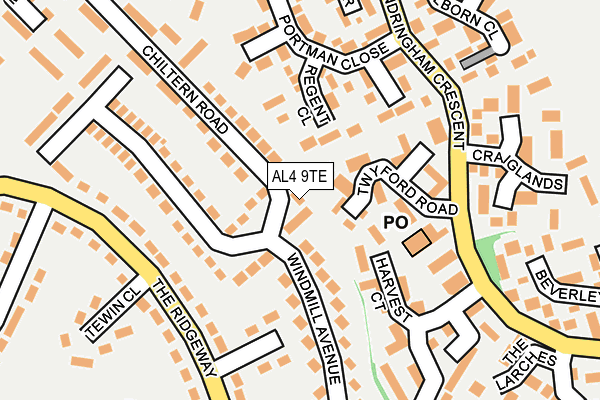 AL4 9TE map - OS OpenMap – Local (Ordnance Survey) AL4 9TE map - OS OpenMap – Local (Ordnance Survey)