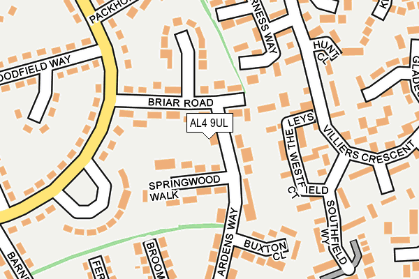 AL4 9UL map - OS OpenMap – Local (Ordnance Survey) AL4 9UL map - OS OpenMap – Local (Ordnance Survey)