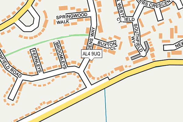 AL4 9UQ map - OS OpenMap – Local (Ordnance Survey) AL4 9UQ map - OS OpenMap – Local (Ordnance Survey)