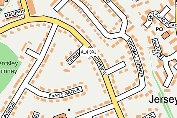 AL4 9XJ map - OS OpenMap – Local (Ordnance Survey) AL4 9XJ map - OS OpenMap – Local (Ordnance Survey)