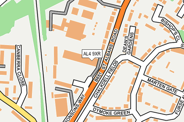 AL4 9XR map - OS OpenMap – Local (Ordnance Survey) AL4 9XR map - OS OpenMap – Local (Ordnance Survey)