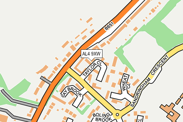 AL4 9XW map - OS OpenMap – Local (Ordnance Survey) AL4 9XW map - OS OpenMap – Local (Ordnance Survey)