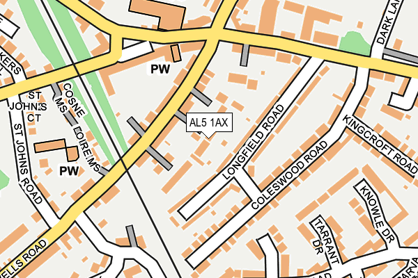 AL5 1AX map - OS OpenMap – Local (Ordnance Survey) AL5 1AX map - OS OpenMap – Local (Ordnance Survey)