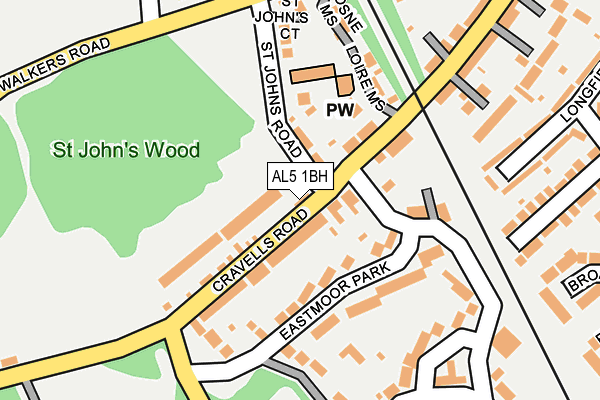 AL5 1BH map - OS OpenMap – Local (Ordnance Survey) AL5 1BH map - OS OpenMap – Local (Ordnance Survey)